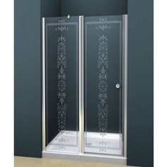 Дверное полотно Cezares ROYAL PALACE-A-60/40-CP-Cr профиль хром, стекло прозрачное с матовым рисунком