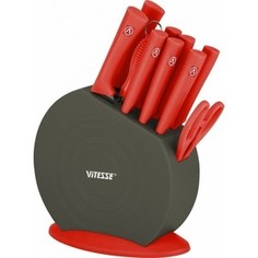 Набор ножей 11 предметов Vitesse (VS-8131 Красный)