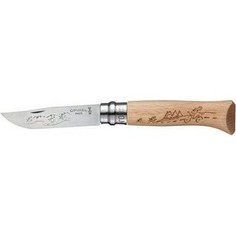 Нож складной Opinel №8 VRI Animalia Cyclists (велосипедисты) (нержавеющая сталь, рукоять дуб, длина клинка 8.5 см)