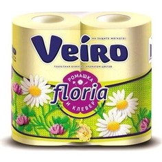 Туалетная бумага Veiro Ромашка арома, 2х-слойная, 4 рулона