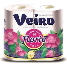 Туалетная бумага Veiro Душистый пион арома, 2х-слойная, 4 рулона