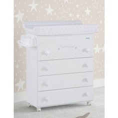 Комод пеленальный Micuna Bonne Nuit B-970 white матрасик stars grey