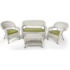 Комплект плетеной мебели из искусственного ротанга Afina garden LV130 White/green