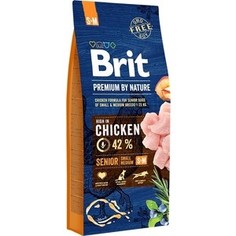 Сухой корм Brit Premium by Nature Senior S+M Hight in Chicken с курицей для пожилых собак мелких и средних пород 15кг (530175) Brit*