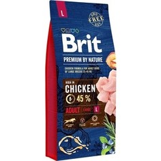 Сухой корм Brit Premium by Nature Adult L Hight in Chicken с курицей для взрослых собак крупных пород 15кг (526468) Brit*