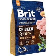 Сухой корм Brit Premium by Nature Adult M Hight in Chicken с курицей для взрослых собак средних пород 3кг (526352) Brit*