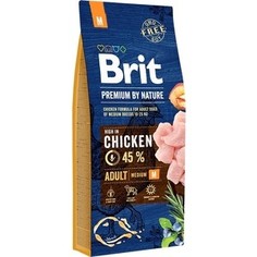 Сухой корм Brit Premium by Nature Adult M Hight in Chicken с курицей для взрослых собак средних пород 18кг (532186) Brit*