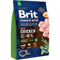 Сухой корм Brit Premium by Nature Adult XL Hight in Chicken с курицей для взрослых собак гигантских пород 3кг (526512) Brit*