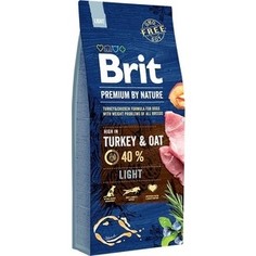 Сухой корм Brit Premium by Nature Ligh Hight in Turkey & Oat с индейкой и овсом для собак всех пород склонных к полноте 15кг (526604) Brit*