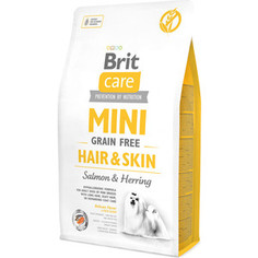 Сухой корм Brit Care MINI Grain-Free Hair & Skin Salmon & Herring беззерновой с лососем и сельдью для собак мелких пород 2кг (520220) Brit*