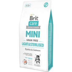 Сухой корм Brit Care MINI Grain-Free Light & Sterilised Rabbit & Salmon беззерновой c кроликом и лососем для собак мелких пород 7кг (521081) Brit*