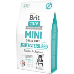 Сухой корм Brit Care MINI Grain-Free Light & Sterilised Rabbit & Salmon беззерновой c кроликом и лососем для собак мелких пород 2кг (521067) Brit*