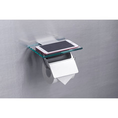 Бумагодержатель с полкой для телефона Rush Edge хром (ED77131)