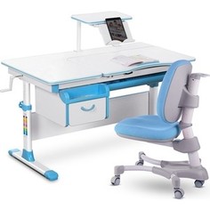 Комплект мебели (столик + кресло + полка) Mealux EVO-40 BL (дерево) столешница белая/пластик голубой