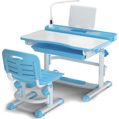 Комплект мебели (столик + стульчик) Mealux BD-04 blue (с лампой) столешница белая/пластик синий