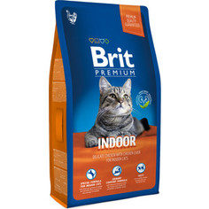 Сухой корм Brit Premium Cat Indor с курицей и печенью для домашних кошек 8кг (513253) Brit*