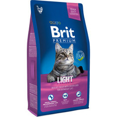 Сухой корм Brit Premium Cat Light с курицей и печенью для кошек склонных к излишнему весу 1,5кг (513284) Brit*