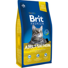 Сухой корм Brit Premium Cat Adult Salmon с лососем в соусе для взрослых кошек 8кг (513130) Brit*