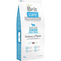 Сухой корм Brit Care Junior Large Breed Grain Free Salmon & Potato беззерновой с лососем и картофелем для юниоров крупных пород 12кг (132721) Brit*