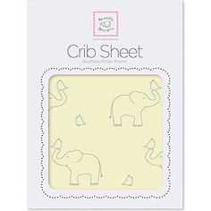 Детская простынь SwaddleDesigns Fitted Crib Sheet Y Sterling Deco Elephants (SD-355SY)