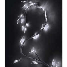 Светодиодная композиция Light Ветка с прозрачными листьями белый 1,8м коричневый провод