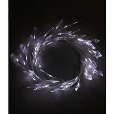 Светодиодная композиция Light Венок с прозрачными листьями 30 см, 24V, белый провод
