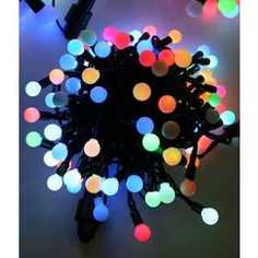 Гирлянда светодиодная Light Fiesta small ball RGB 100 led, 220V черный PVC провод