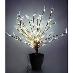 Светодиодная композиция Light Цветок в горшке листья белый 60 см, 94 led, белый провод