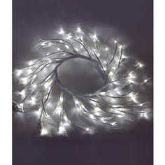 Светодиодная композиция Light Венок с прозрачными листьями белый 50 см
