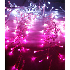 Light Супер бахрома с эффектом бегущий огонь 1,75x0,4м, 24V, прозр. пр., белый-розовый