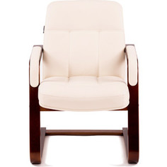 Кресло Мебелик Мичиган-1 с подлокотниками экокожа крем/каркас вишня