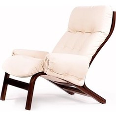Кресло Мебелик Альбано с подлокотниками экокожа крем, каркас вишня