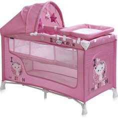 Манеж Lorelli NANNY 2 PLUS Rocker Розовый / Pink Kitten 1612