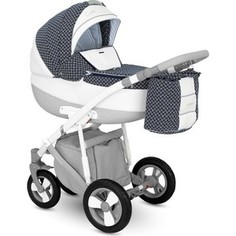 Коляска 2 в 1 Camarelo Canillo Cn-6 т.синий-белая эко кожа