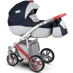 Коляска 2 в 1 Camarelo SUDARI SU-5 синий-св. серая эко кожа