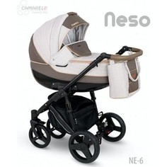 Коляска 2 в 1 Camarelo NESO NE-6 т. бежв. эко кожа- св. бежевый жаккард