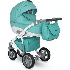 Коляска 2 в 1 Camarelo SIRION Eco SIE-9 бирюзовый, ЭКО КОЖА