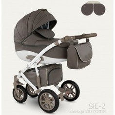 Коляска 2 в 1 Camarelo SIRION Eco SIE-2 коричневый, ЭКО КОЖА