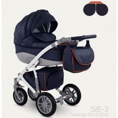 Коляска 2 в 1 Camarelo SIRION Eco SIE-3 синий, ЭКО КОЖА