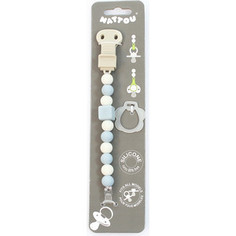 Держатель Nattou для фиксации соски Pacifinder Lapidou light blue-white 879330