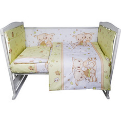 Комплект в кроватку BamBola 4 пр друзья бязь зеленый 409