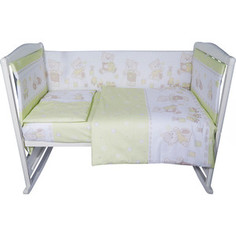 Комплект в кроватку BamBola 6пр мишка бязь зеленый 608