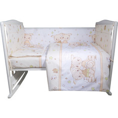 Комплект в кроватку BamBola 6пр друзья бязь бежевый 609