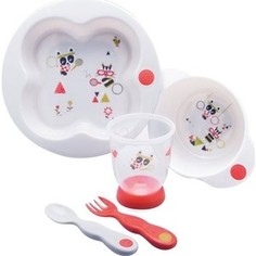 Набор посуды Bebe Confort Sport (тарелка, миска, стаканчик, ложка и вилка) цвет белый 80926