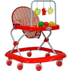 Ходунки Farfello 348-1 красный, принт полосы