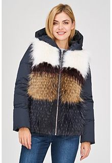 Комбинированная шуба из меха енота Virtuale Fur Collection