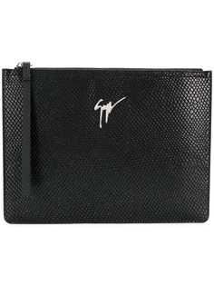 Giuseppe Zanotti Design large snake embossed pouch