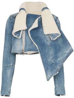 Unravel Project джинсовая куртка с отделкой из овчины