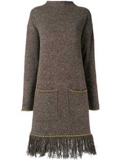 Etro платье-свитер с вышивкой