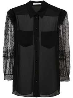 Givenchy прозрачная рубашка с ажурными рукавами